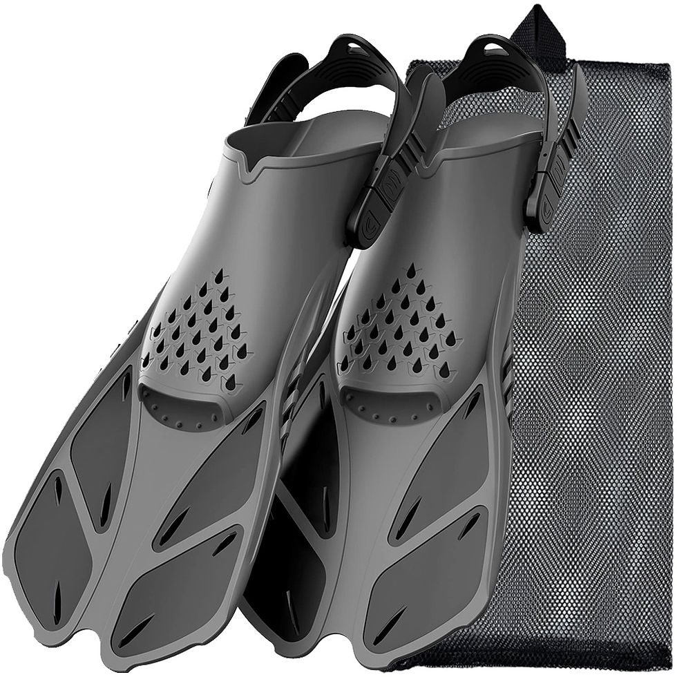 Thumbnail: Snorkel Fins Adjustable Buckles Swimming Flippers Short Silicone Scuba Diving Sh