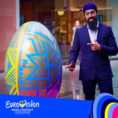'Nadiya' Pysanka Egg sculpture, Eurovision, Liverpool