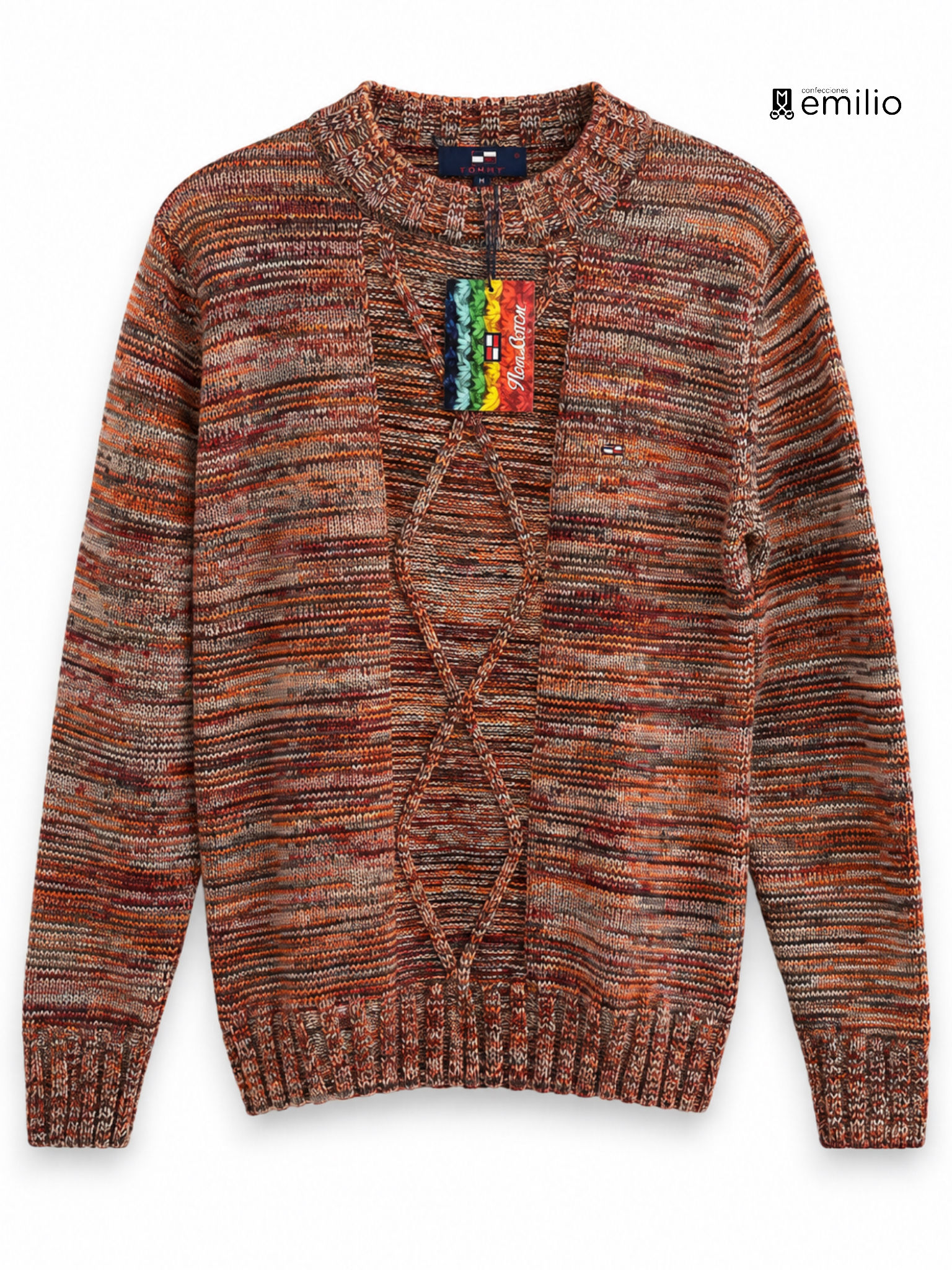 Jersey de hombre jaspeado multicolor de punto