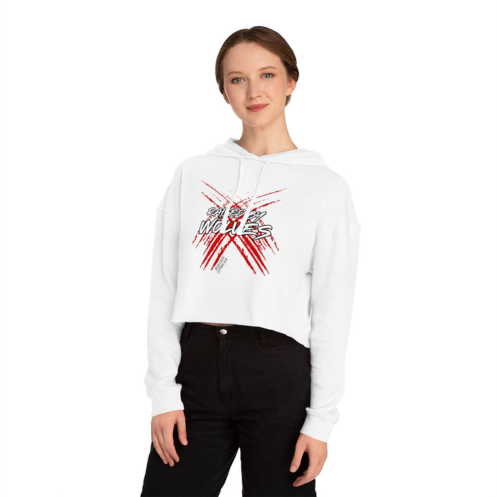 Thumbnail: Raised By Wolves Women’s Cropped Hooded Sweatshirt