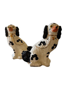 Black and White Victorian Staffordshire Dogs