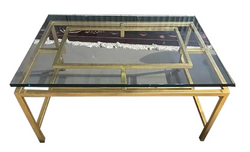 Kravet Brass and Glass Cocktail Table