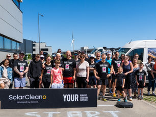 All together at the start line, ready to go.