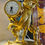 Thumbnail: Bacchante,petite pendule Empire, bronze doré