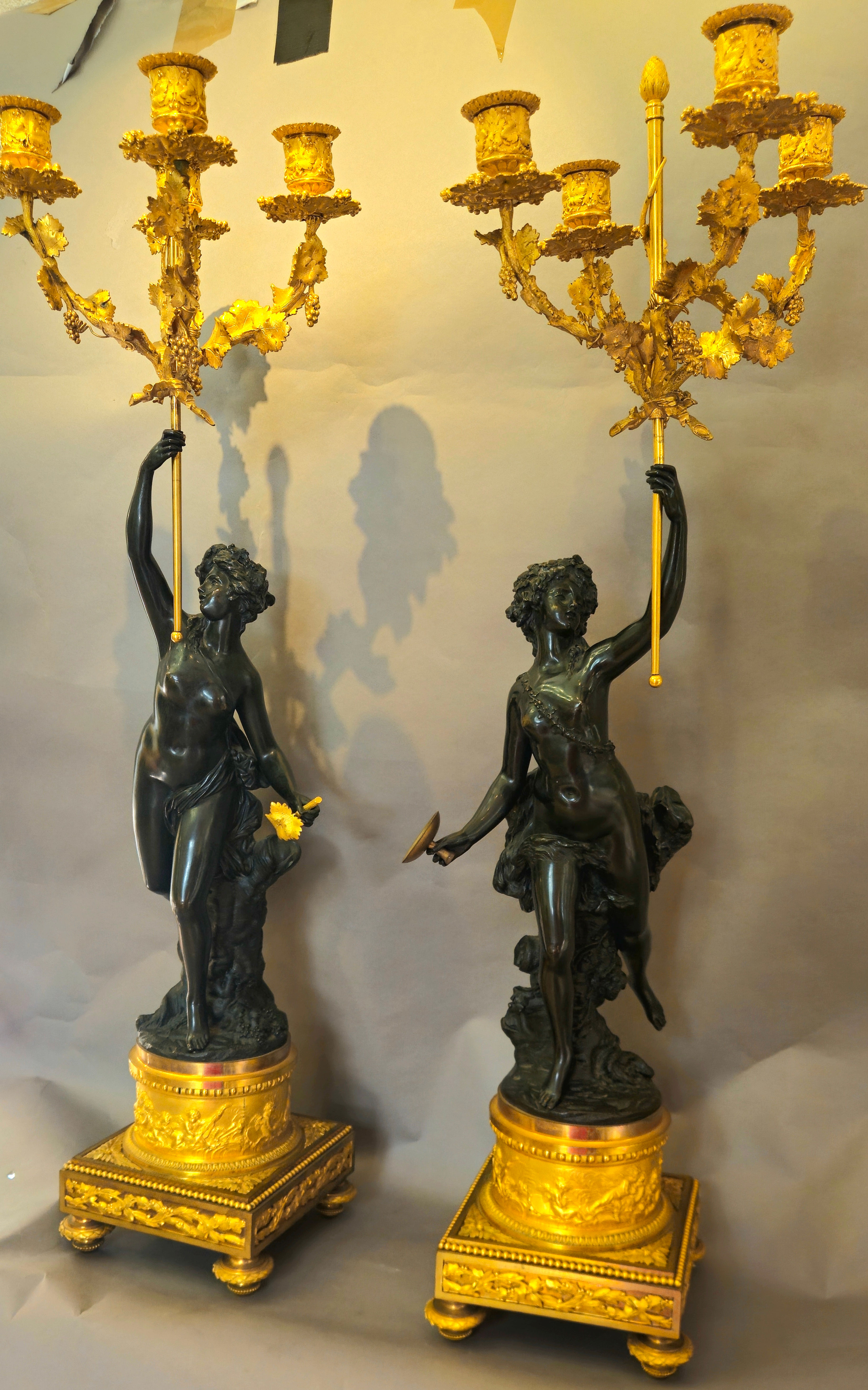 candélabres aux bacchantes, ormolu