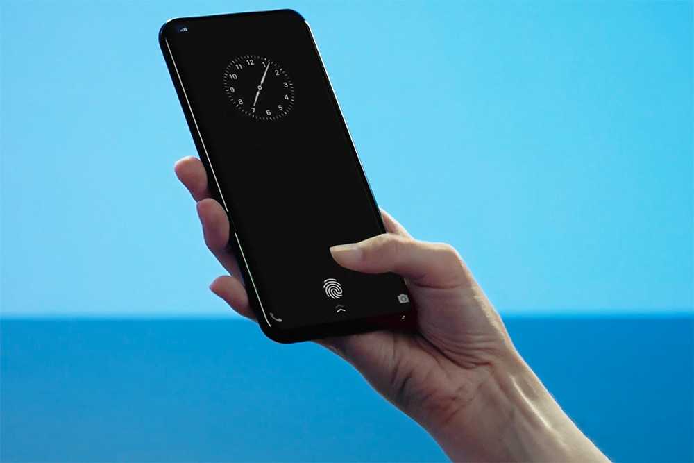 Китайская компания Vivo показала смартфон со сканером отпечатка пальца, который находится за экраном
