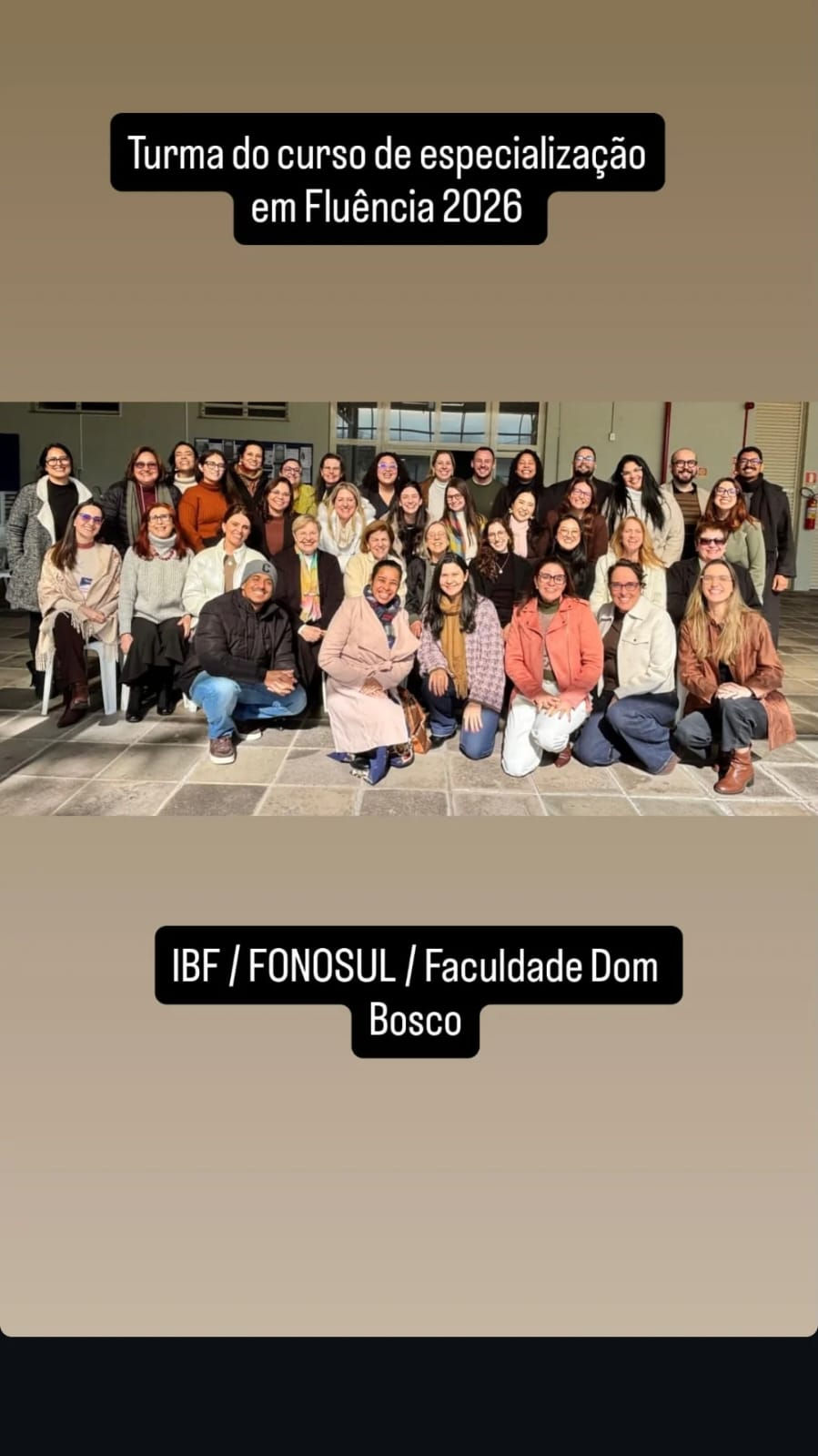 Primeira turma de Especialização em Fluência da Fala