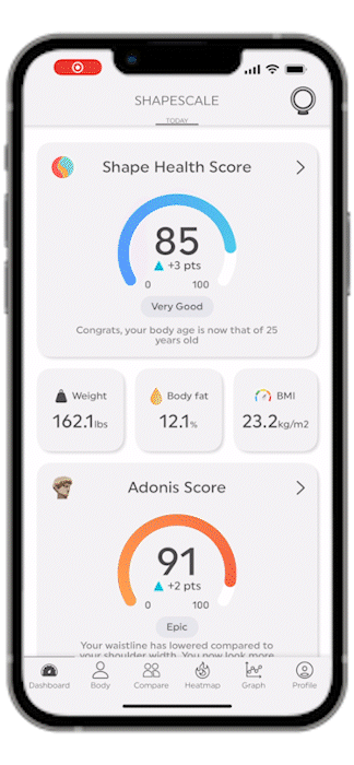 ShapeScale features shown on smartphone
