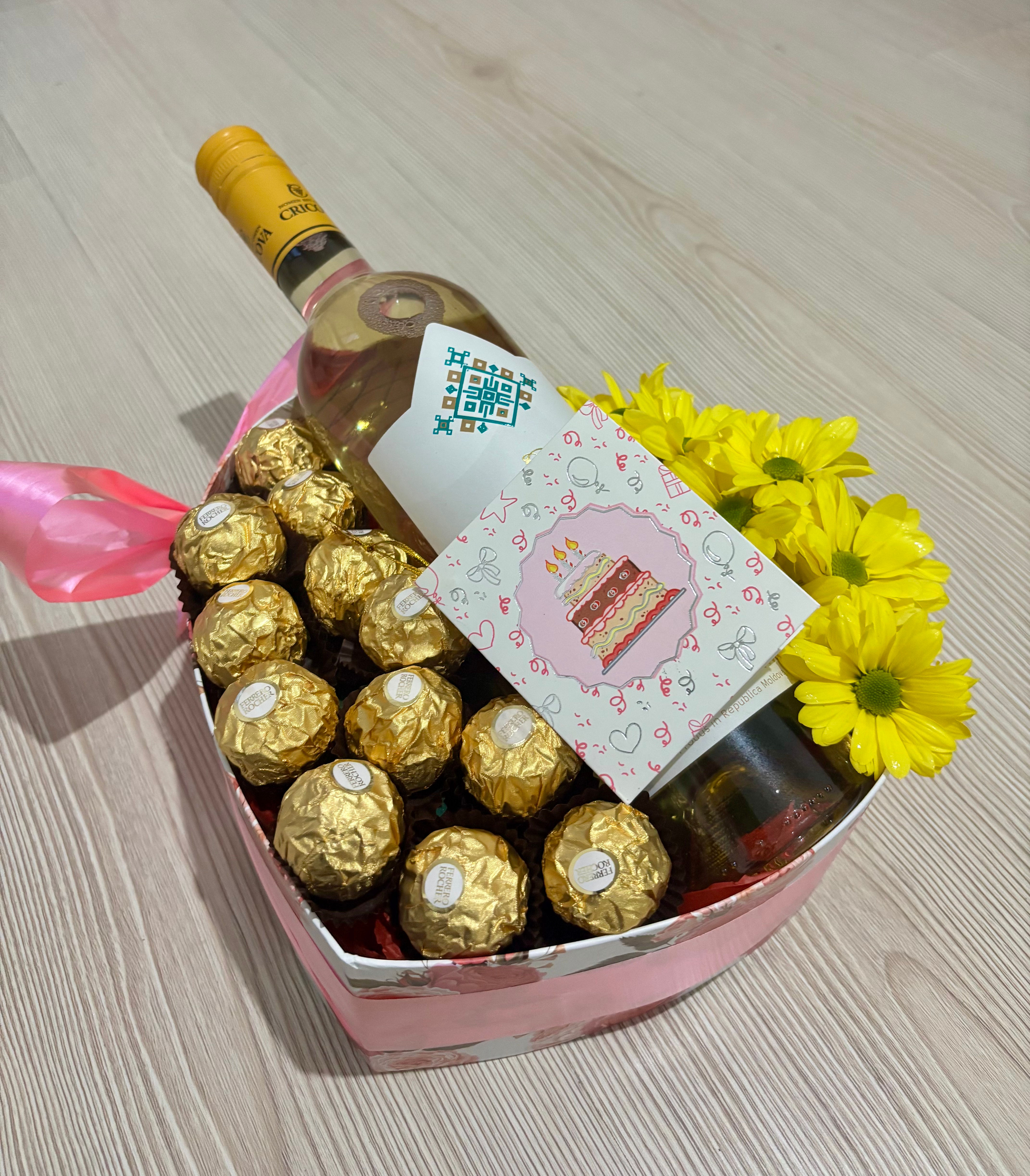 Wine & Chocolate Floral Gift Box