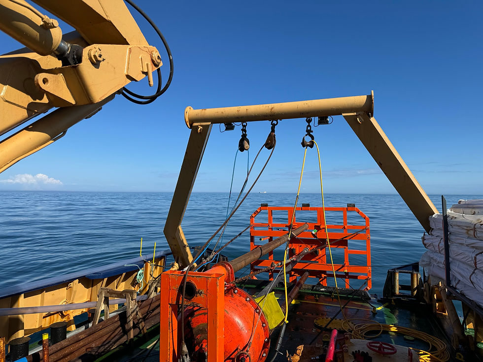 Offshore Geotechnical Survey equipment on vessel
