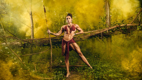 Smoke grenades Fitness photoshoot