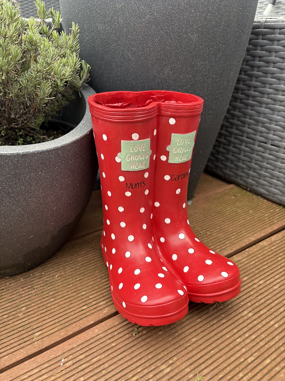 Thumbnail: Personalised Welly Boots Planter, garden gift for mum, Mother’s Day gift idea