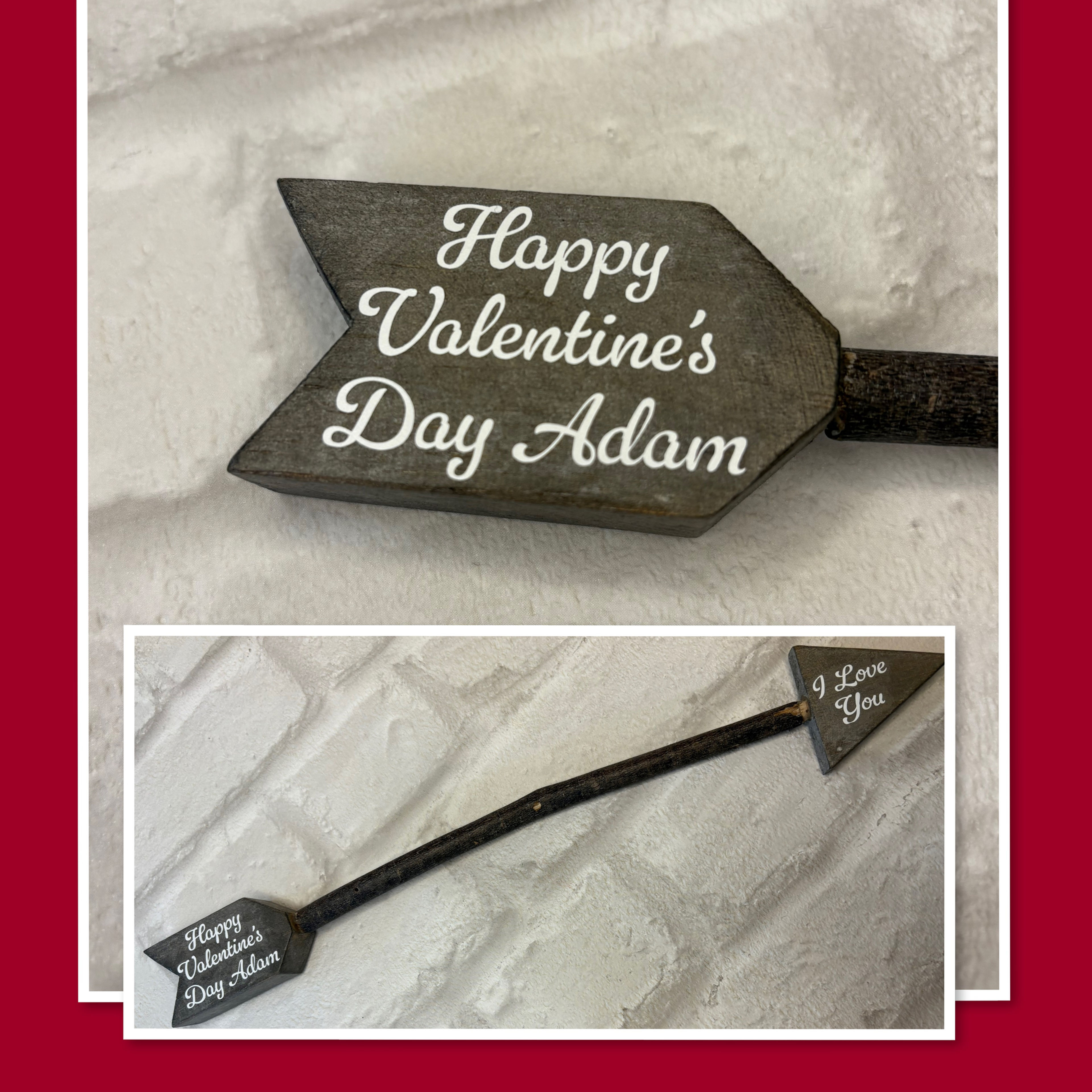 Happy Valentine’s Day Arrow, Personalised Wooden Arrow gift