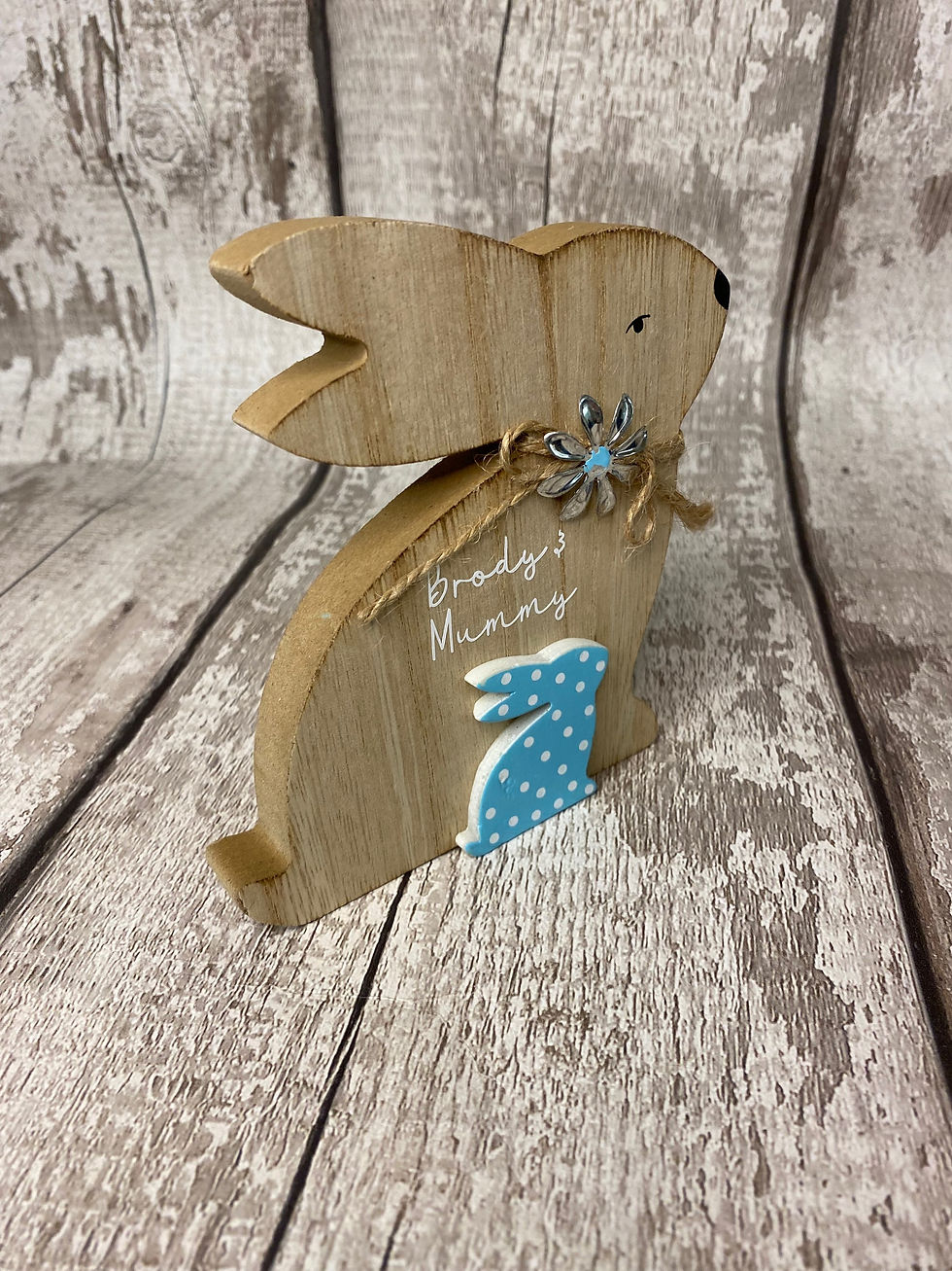 Thumbnail: Personalised Wooden Bunny Rabbits, Mummy and me bunnys