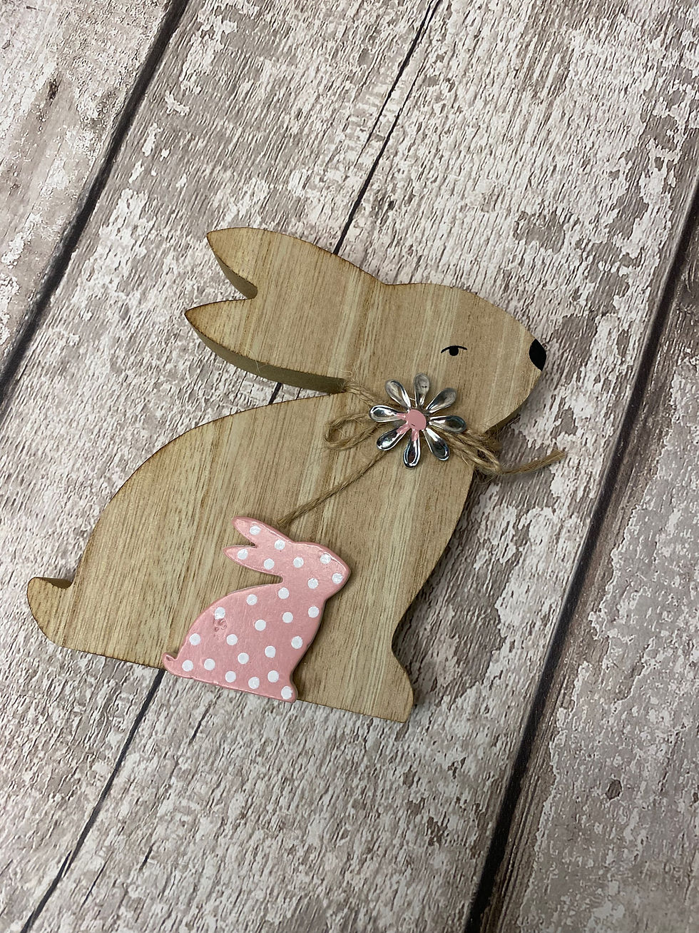 Thumbnail: Personalised Wooden Bunny Rabbits, Mummy and me bunnys