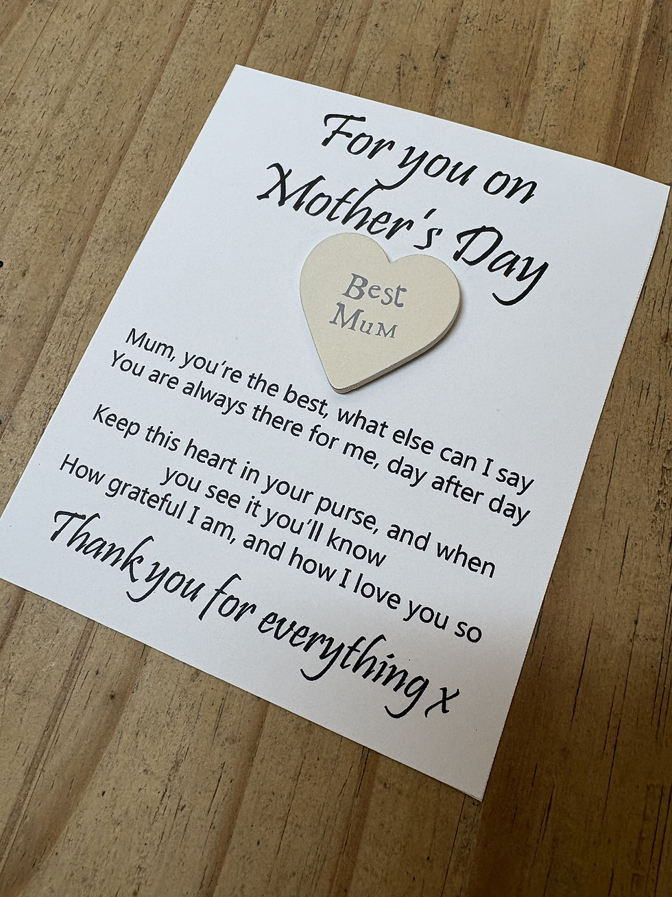 Thumbnail: Best Mum Mother’s Day gift, Best mum Keepsake Token, love you mum gift, wooden 