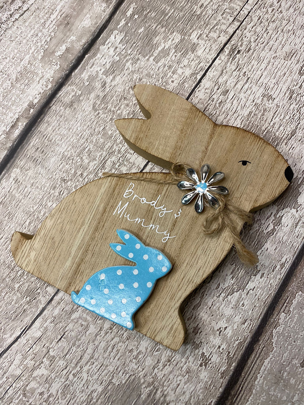 Thumbnail: Personalised Wooden Bunny Rabbits, Mummy and me bunnys