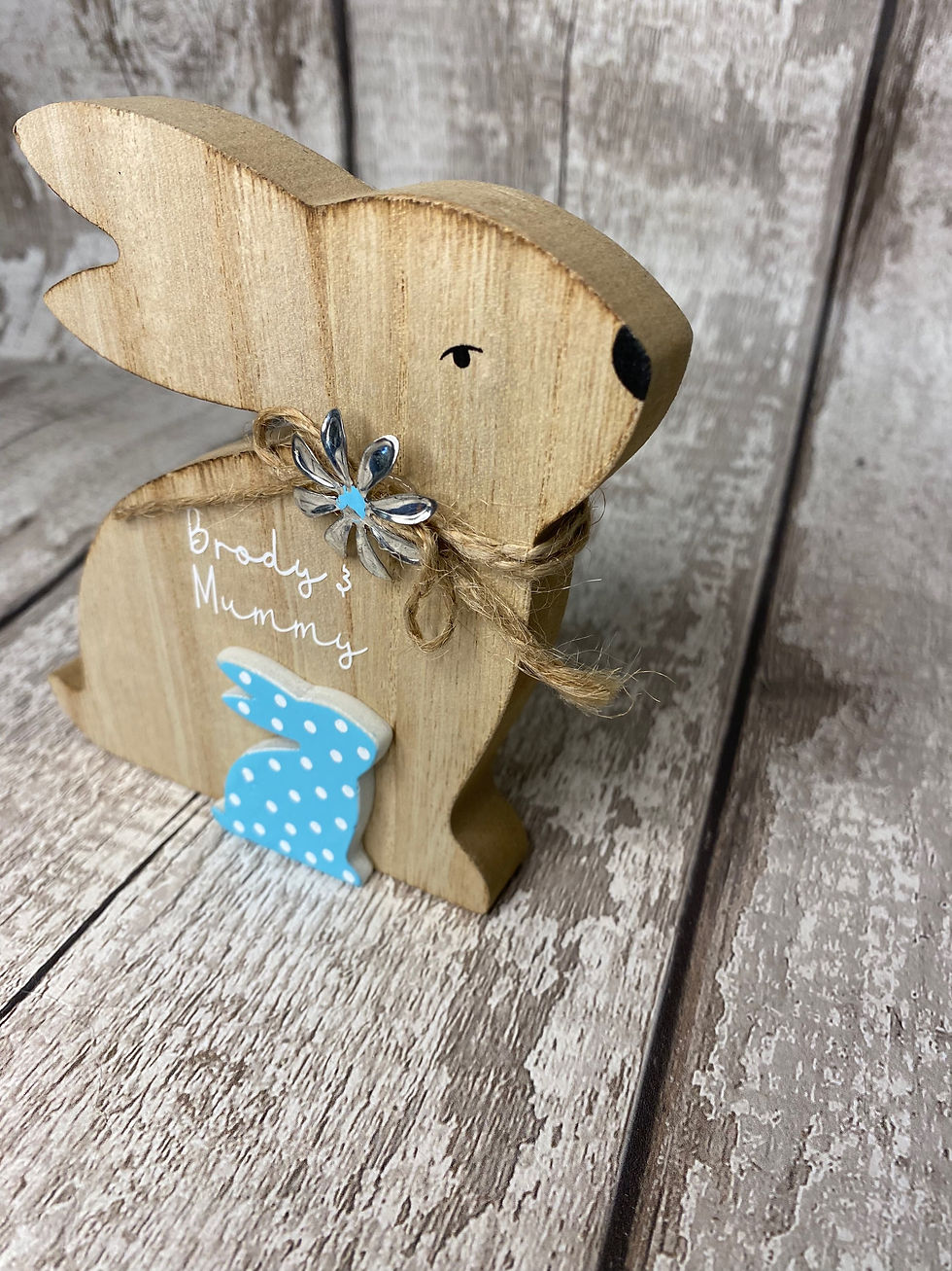 Thumbnail: Personalised Wooden Bunny Rabbits, Mummy and me bunnys