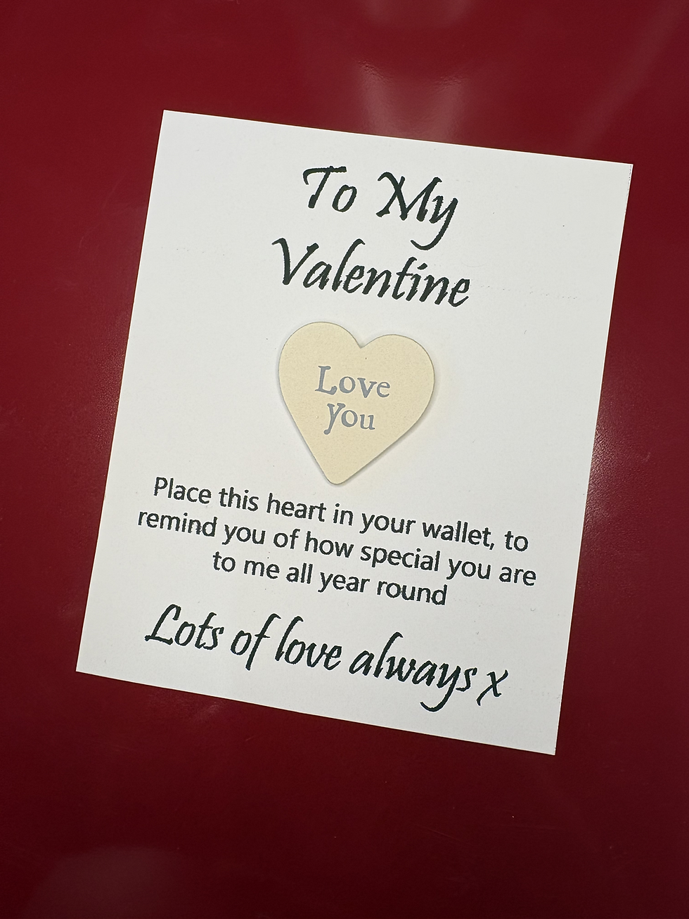 Thumbnail: To my valentine, I love you wooden heart, Valentine’s Day gift keepsake 