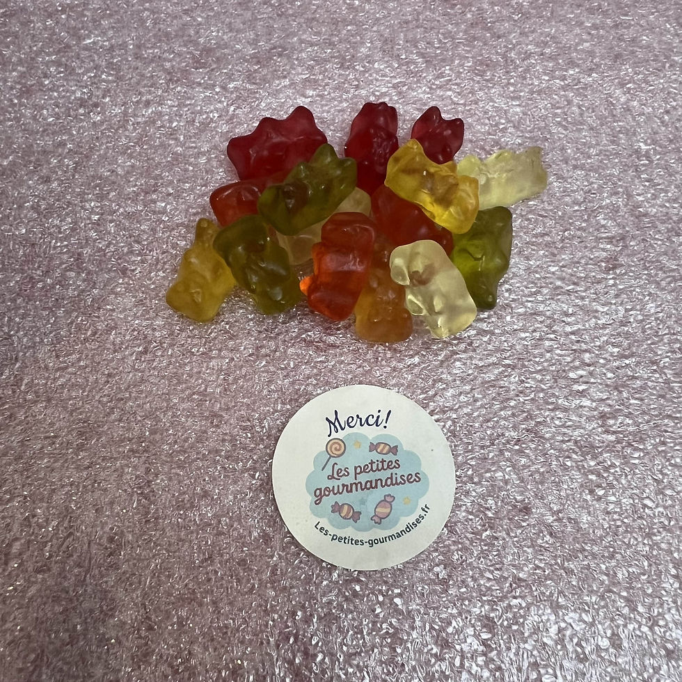 Bonbons Haribo Goldbears oursons gélifiés fruités multicolores, bonbons iconiques Haribo Les Petites Gourmandises