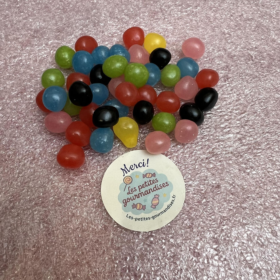 Bonbons Haribo Dragibus gélifiés multicolores, billes fruitées assorties, bonbons Haribo Les Petites Gourmandises