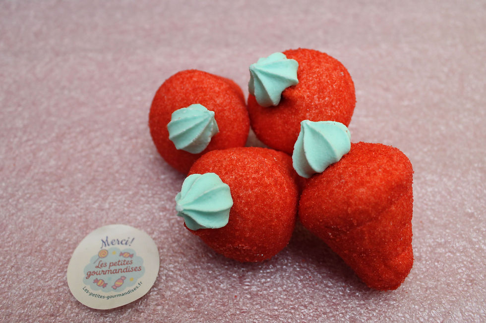 Bonbon marshmallow en forme de fraise Dolciaria