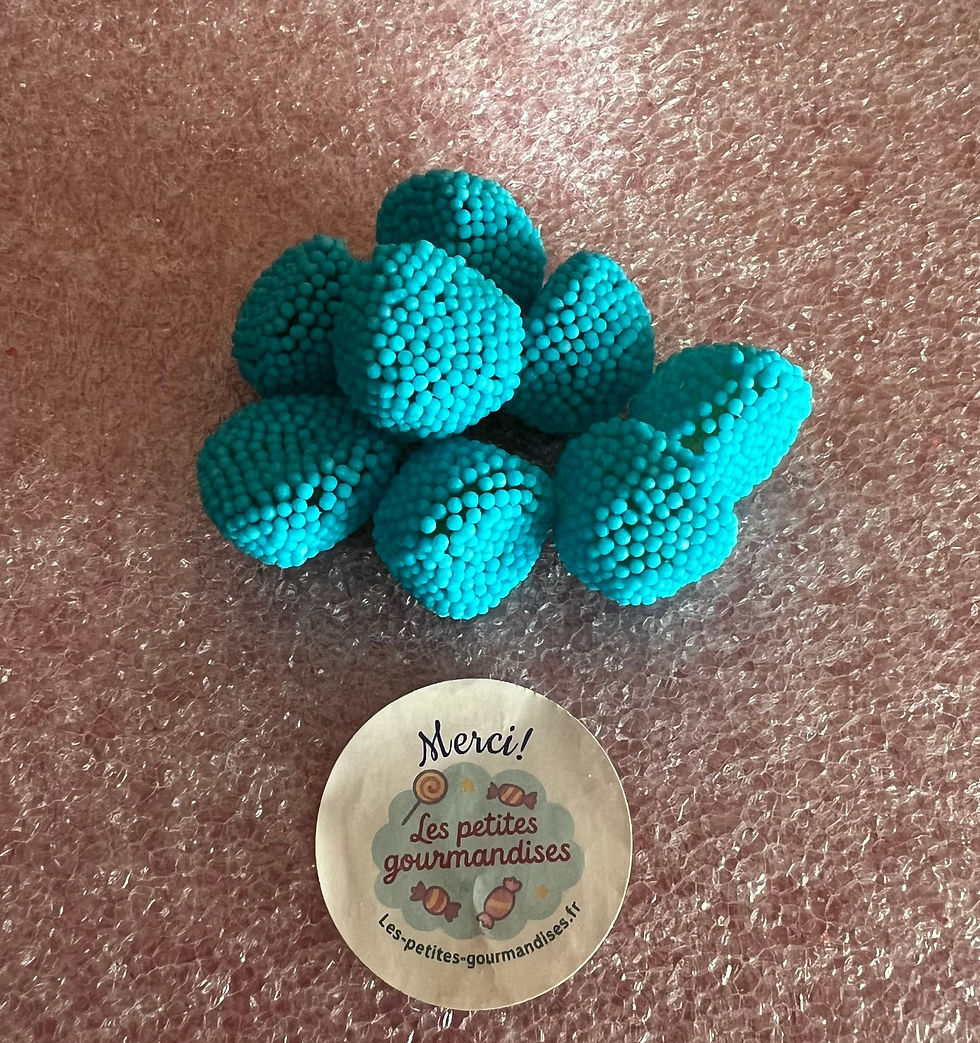Bonbon Mûre Bleu goût Framboise texture moelleuse