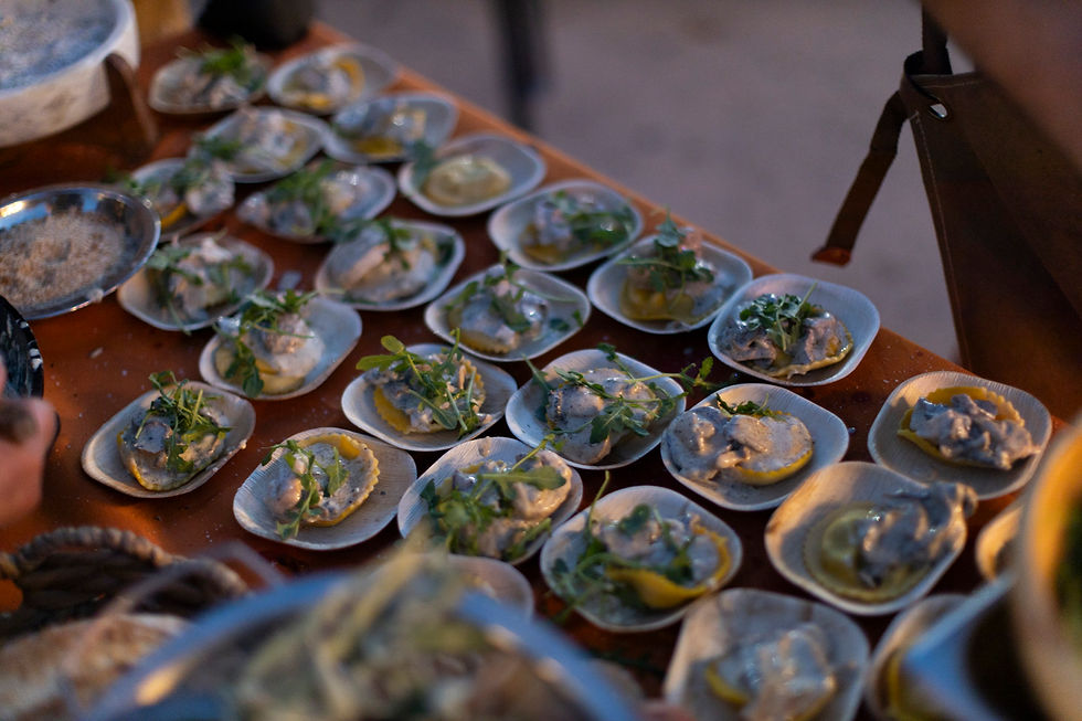 Fireside Feast in Perryville, Missouri Wild mushroom raviolo in a brown butter sauce with crispy sage, finished with creamy Parmesan white sauce and smoked mushroom jus.