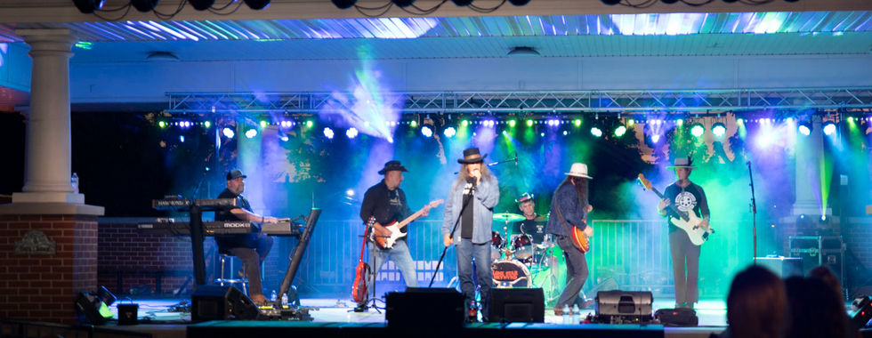 A band performing for the crowd