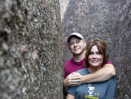 Jeremy and Kelly Medley at Missouri's Elephant Rock State Park. #573Magazine