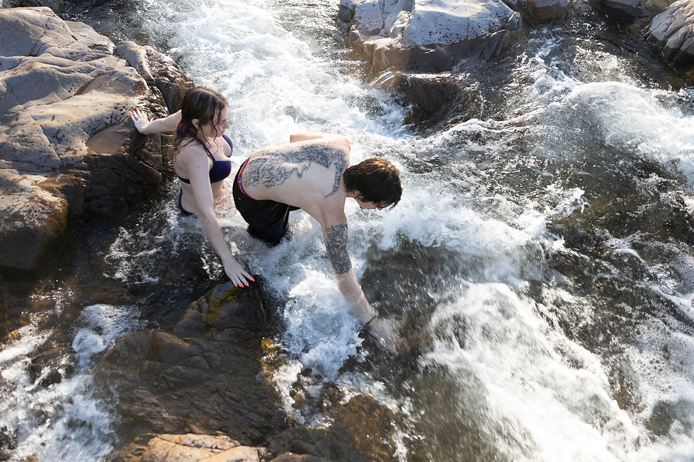 Jaden Rayne and Aaron Melcher at Fredrock in Fredericktown, Missouri, on the Castor River. #573magazine