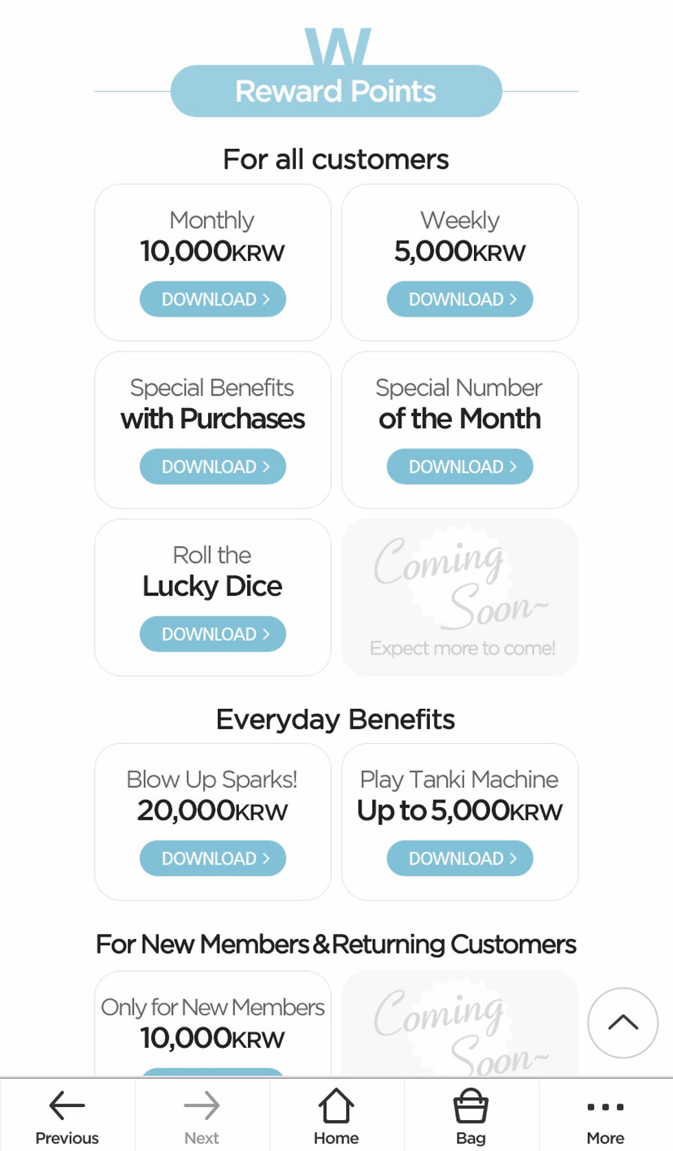 Go to 'Events' or 'Promotion' to download those free coupons! (T&C applies)