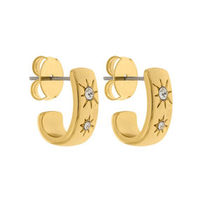 BRINCO NO OURO COM BRILHANTE DE CRISTAL 16MM  MOB206-11 R$ 47,00