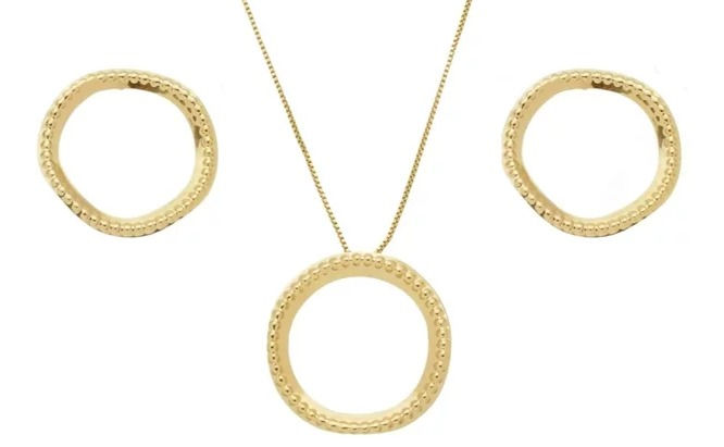 CONJUNTO REDONDO VAZADO TEXTURIZADO CJ099-O| R$ 149,70