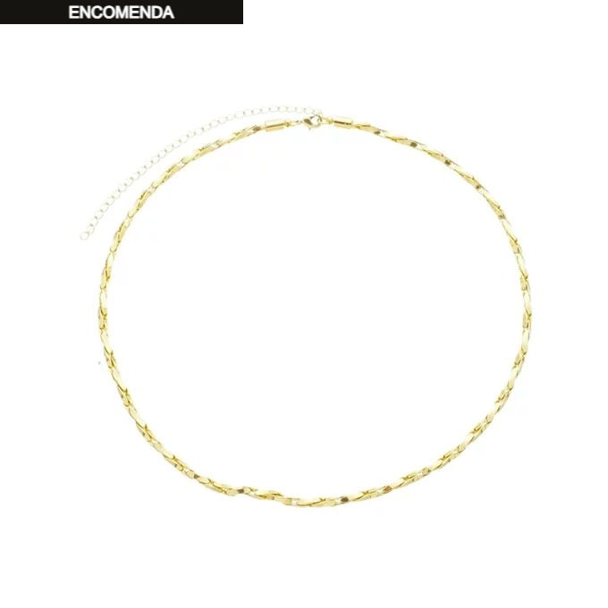 COLAR TRANÇADO MODERNO NO OURO CO605-O| R$ 269,70