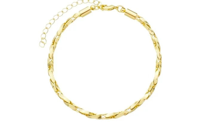 PULSEIRA TRANÇADA MODERNA NO OURO PM253-O| R$ 149,70