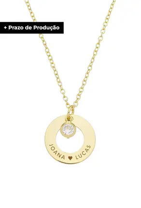 COLAR PERSONALIZADO DOIS NOMES E ZIRCÔNIA PP059-O | R$ 119,90