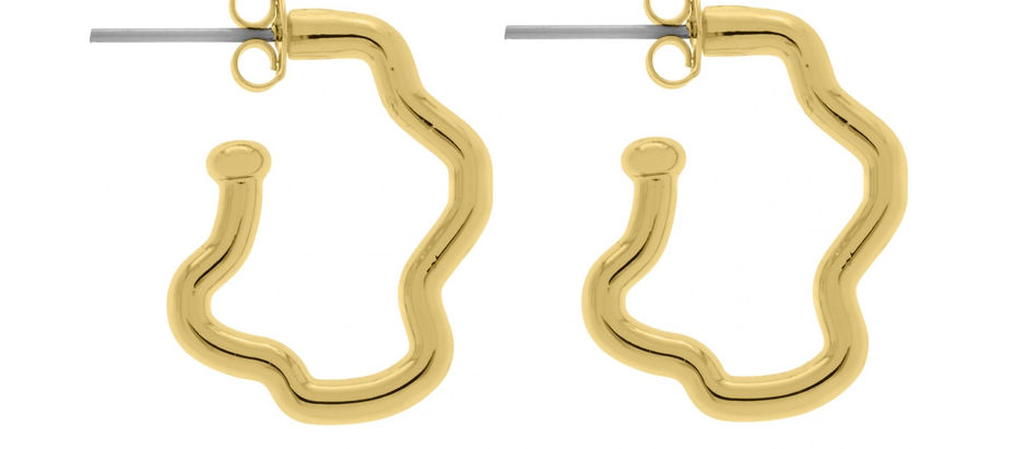 BRINCO ONDULADO OURO 22MM MOB125-22 R$ 35,00