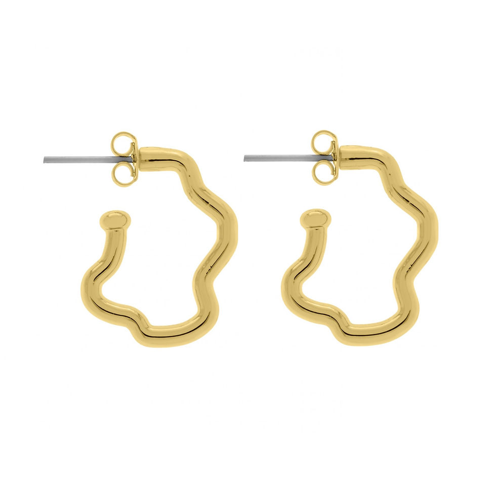 BRINCO ONDULADO OURO 22MM MOB125-22 R$ 35,00