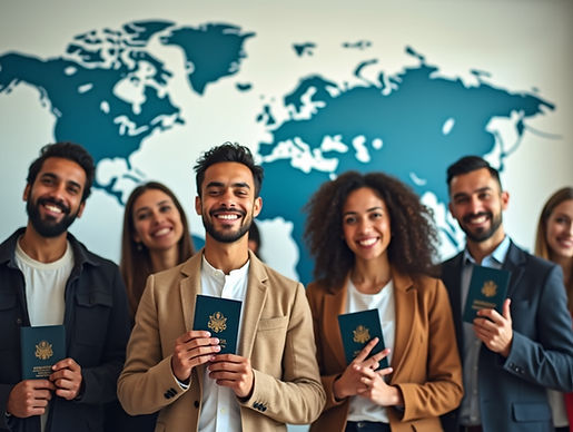 Person holding a passport during an immigration consultation