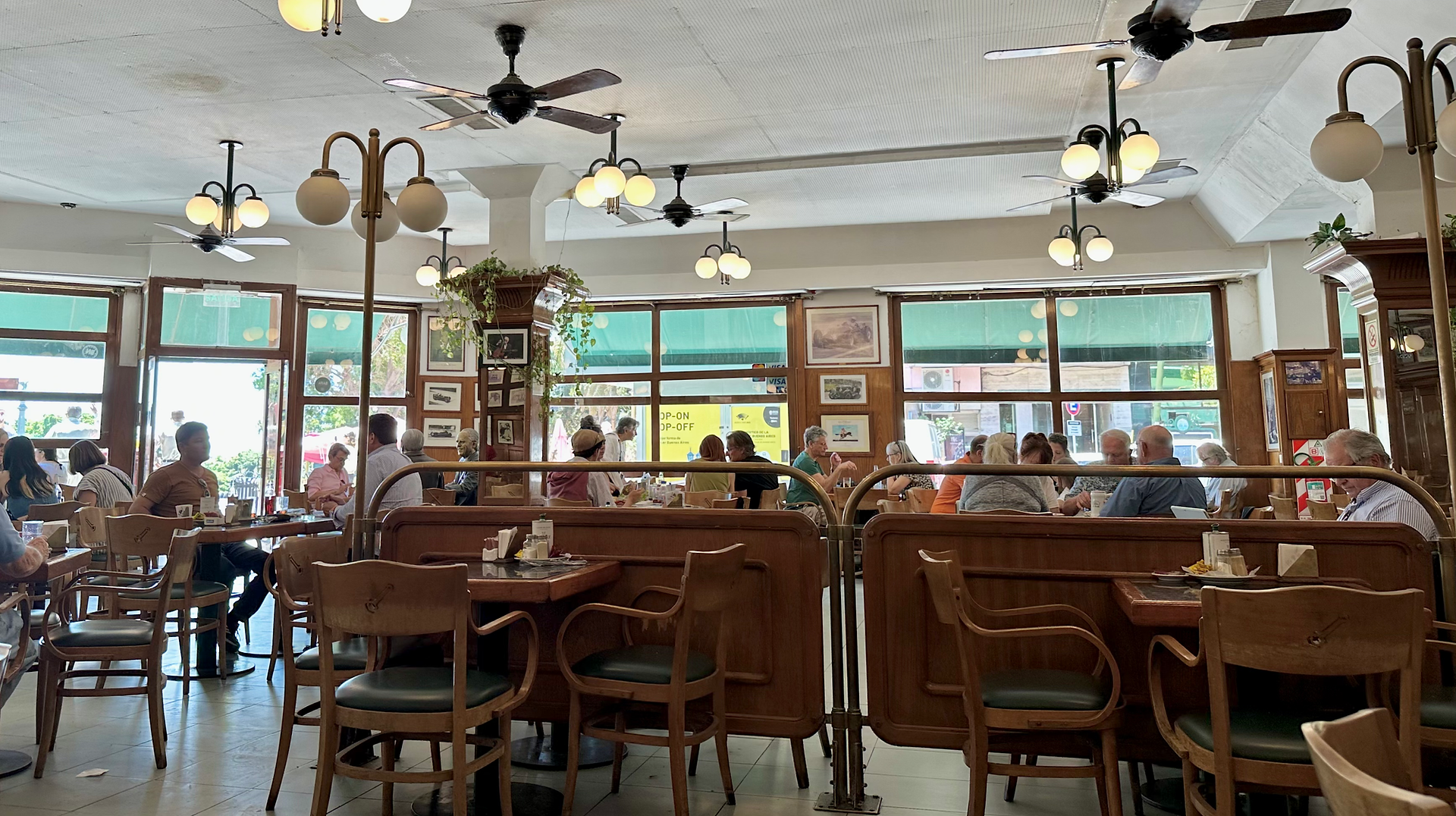 coffee shop with brown chairs
