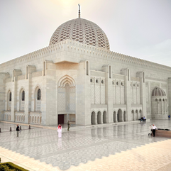 large white marble mosque with dome