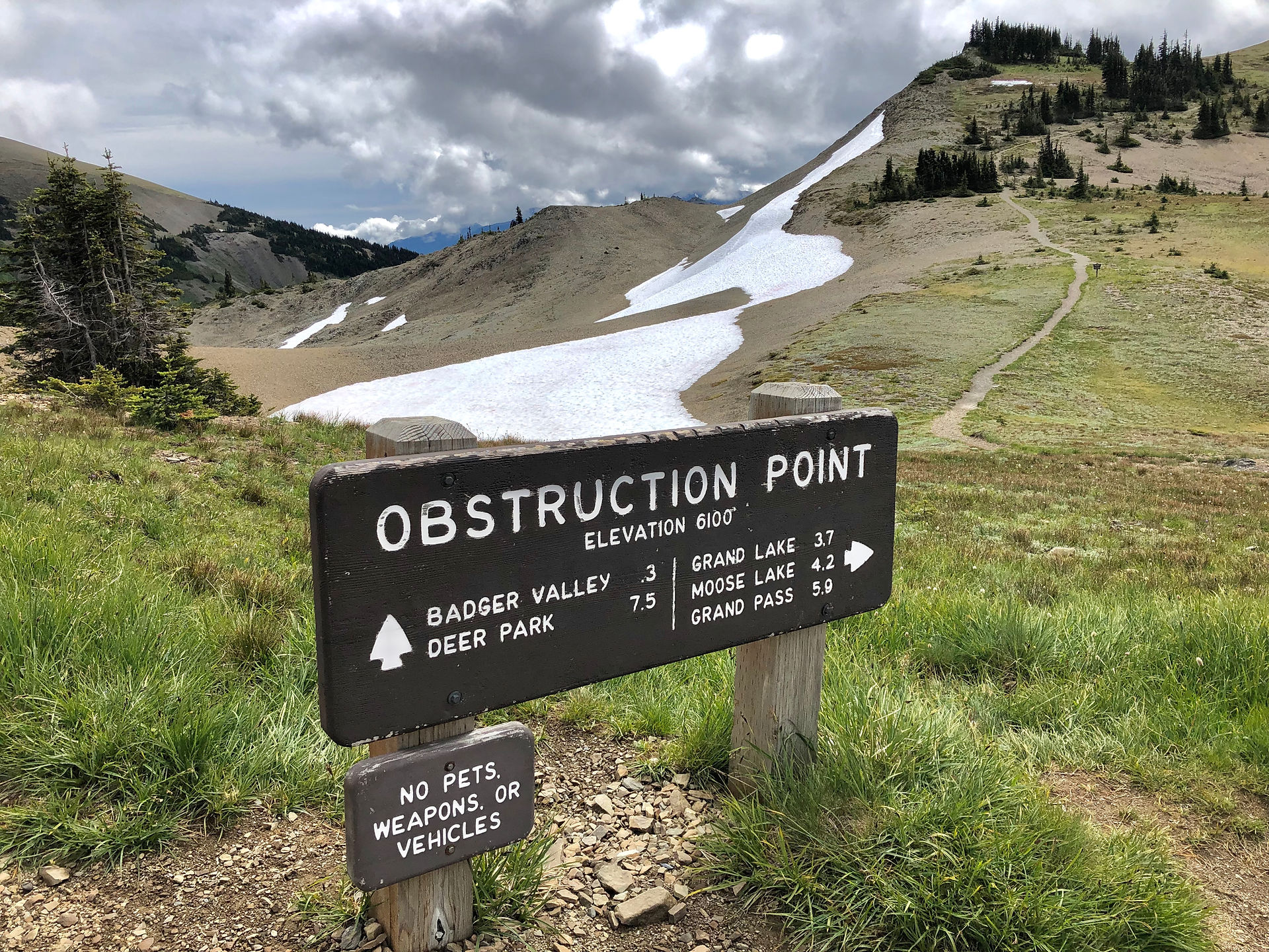 Trail sign at Obstruction Point, Olympic