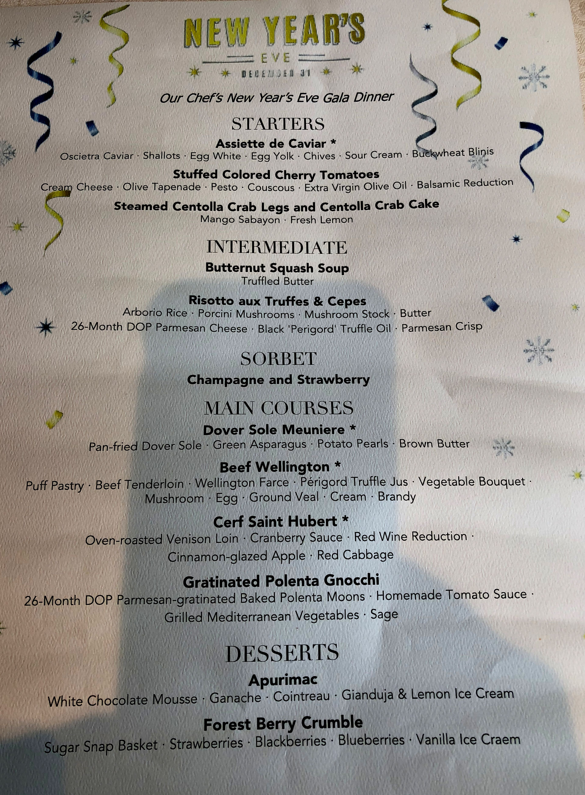 food menu