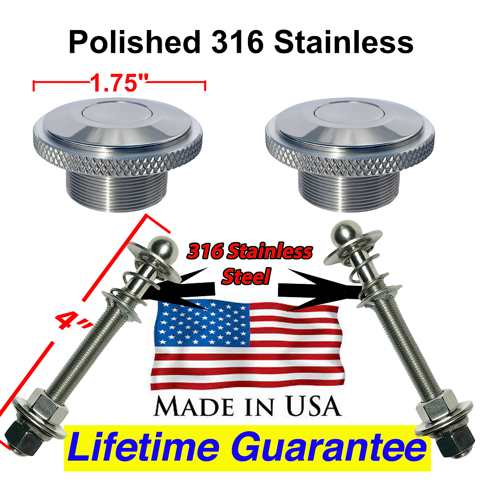 Thumbnail: Polished 316 Stainless Steel Hood Latch Set of 2