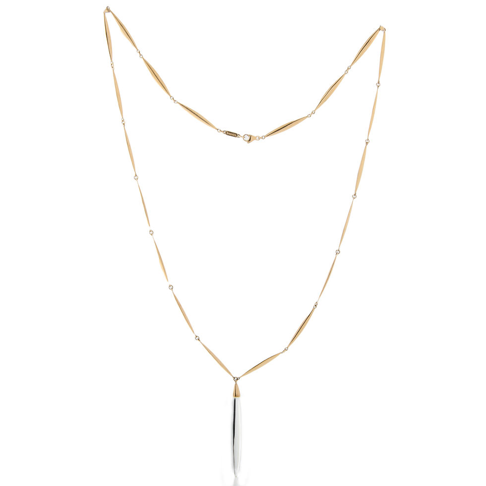 Thumbnail: Tiffany & Co. Quartz Crystal Feather Pendant Necklace
