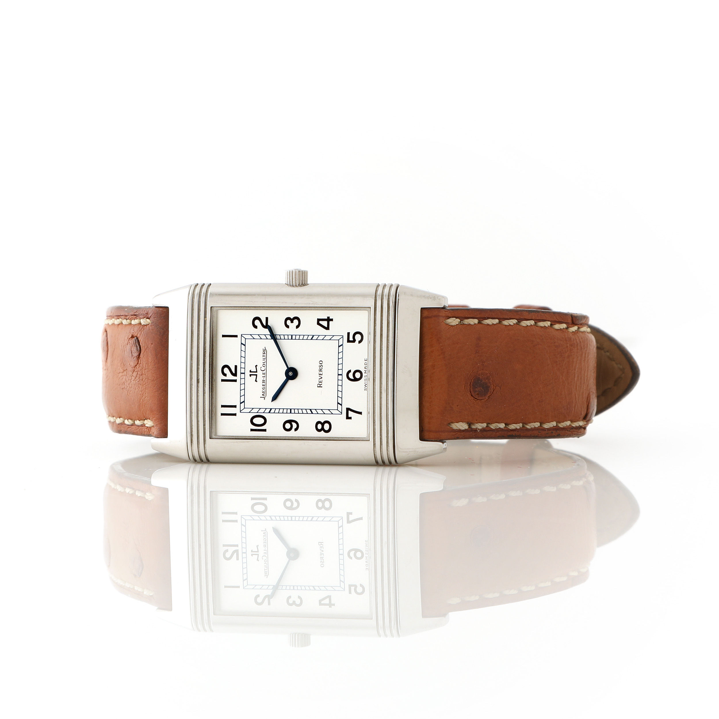 Jaeger Le Coultre Reverso Classique Stainless Steel Brown Strap