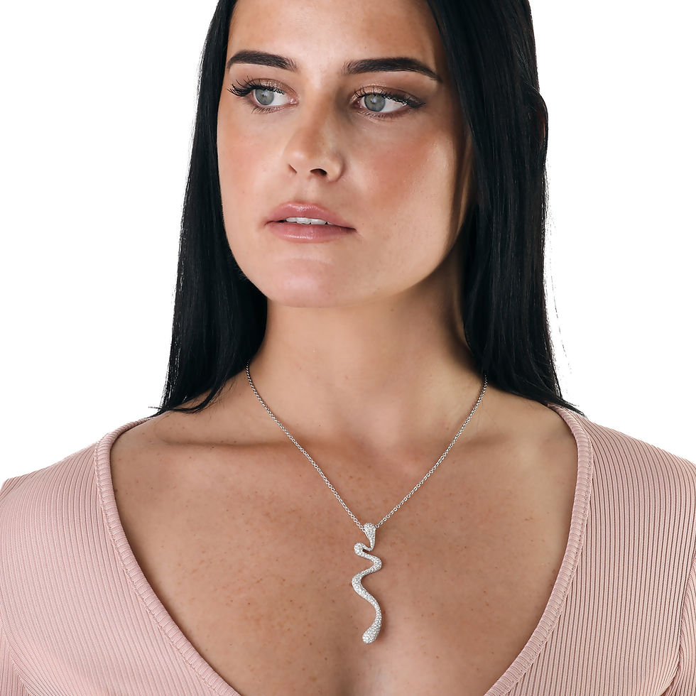 Antonini Snake Pendant Necklace 18k White Gold Diamonds 3.60 CTTW