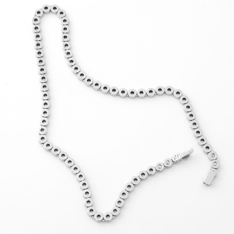 Thumbnail: Gucci High Polished Flexible Disc Necklace 18k white gold Italy 15''