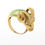 Thumbnail: Rams Head Ring, Green Enamel, 18K Yellow Gold